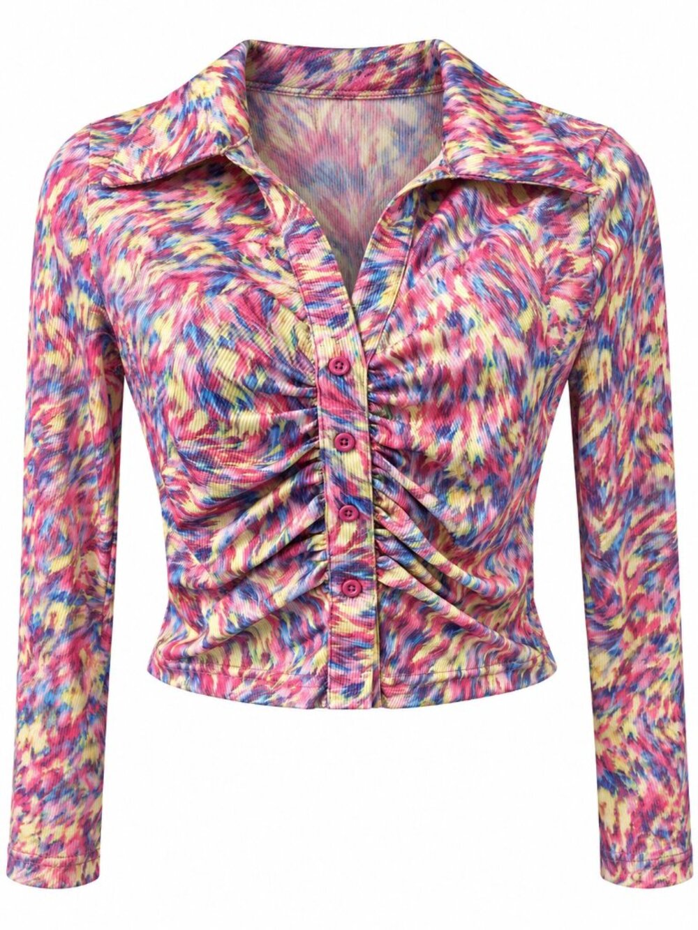 SHEIN  Y2K Colorful Ruched Crop Top Small